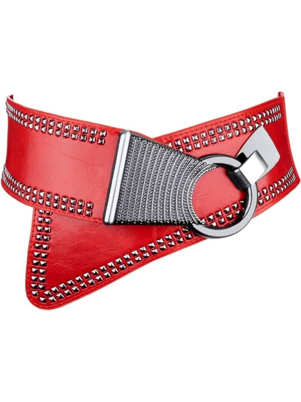 Women's Wide Elastic Studded Punk Belt - Chunky Style for 80s Dresses & Outfits